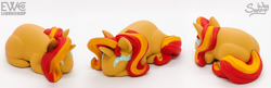 Size: 2000x645 | Tagged: safe, artist:ewc workshop, artist:sunny way, imported from derpibooru, sunset shimmer, pony, unicorn, 3d print, art, artwork, bun, buns, craft, cute, female, figurine, happy, horn, irl, little buns, painting, photo, sculpture, smiling, solo, statue