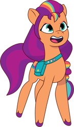 Size: 721x1240 | Tagged: safe, artist:prixy05, imported from derpibooru, sunny starscout, earth pony, pony, female, g5, mane stripe sunny, mare, my little pony: tell your tale, satchel, simple background, solo, transparent background, vector