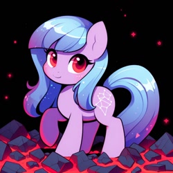 Size: 1024x1024 | Tagged: safe, imported from derpibooru, oc, oc only, ai content, ai generated, cute, generator:dall-e 3, lava, not izzy moonbow