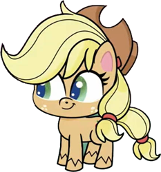 Size: 437x469 | Tagged: safe, artist:pascalmulokozi2, edit, edited screencap, imported from derpibooru, screencap, applejack, earth pony, pony, my little pony: pony life, spoiler:pony life s02e01, applejack's hat, background removed, cowboy hat, cute impact, female, hat, mare, not a vector, simple background, solo, transparent background