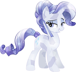 Size: 736x691 | Tagged: safe, artist:theshadowstone, editor:incredibubbleirishguy, imported from derpibooru, rarity, crystal pony, unicorn, the crystal empire, background removed, beautiful, crystal rarity, crystal unicorn, crystallized, g4, lidded eyes, pretty, simple background