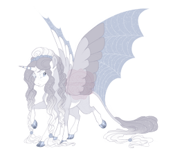 Size: 4300x3800 | Tagged: safe, artist:gigason, imported from derpibooru, oc, oc only, oc:misumena, alicorn, pony, alicorn oc, bald face, blaze (coat marking), closed mouth, cloven hooves, coat markings, colored eyelashes, colored hooves, colored wings, eye clipping through hair, facial markings, female, frown, gradient hooves, gradient mane, gradient tail, gray eyes, hoof polish, horn, hybrid wings, leonine tail, mare, multicolored wings, multiple legs, multiple limbs, obtrusive watermark, pale belly, simple background, six legs, sleipnir, slit pupils, socks (coat markings), solo, sparkly mane, sparkly tail, sparkly wings, spread wings, standing, standing on two hooves, stripedhorn, tail, transparent background, watermark, white eyelashes, wings