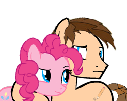 Size: 725x580 | Tagged: safe, artist:williamsvenancio, imported from derpibooru, pinkie pie, oc, oc:braden, pony, canon x oc, female, male, needs more jpeg, shipping, simple background, straight, transparent background