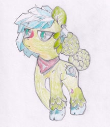 Size: 1661x1925 | Tagged: safe, artist:foxtrot3, imported from derpibooru, oc, oc only, pony, artichoke, clothes, ice, scarf, solo, traditional art