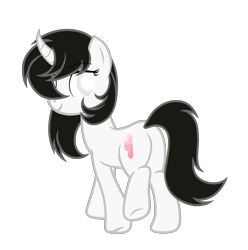 Size: 3233x3260 | Tagged: safe, artist:equestria secret guard, imported from derpibooru, oc, oc only, oc:taoyvfei, ghost, ghost pony, pony, undead, unicorn, butt, female, horn, looking at you, looking back, mare, plot, rear view, simple background, solo, transparent background, unicorn oc, walking