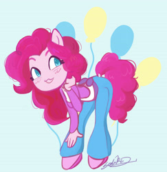 Size: 4080x4200 | Tagged: safe, artist:elsali3, imported from derpibooru, pinkie pie, anthro, human, clothes, female, pony ears, solo