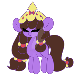 Size: 1920x1920 | Tagged: safe, artist:ladylullabystar, imported from derpibooru, oc, oc only, oc:plushie star, earth pony, pony, crown, deviantart watermark, female, filly, foal, jewelry, obtrusive watermark, regalia, simple background, solo, transparent background, watermark