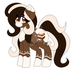 Size: 1920x1920 | Tagged: safe, artist:ladylullabystar, imported from derpibooru, oc, oc only, oc:gingerbread, earth pony, pony, deviantart watermark, female, mare, obtrusive watermark, simple background, solo, transparent background, watermark