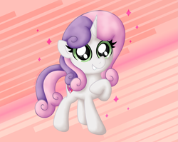 Size: 2807x2230 | Tagged: safe, artist:background basset, imported from derpibooru, sweetie belle, pony, unicorn, abstract background, cute, diasweetes, female, hoof on chest, mare, older, older sweetie belle, smiling, solo