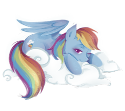 Size: 1500x1340 | Tagged: safe, artist:yuntaoxd, imported from derpibooru, rainbow dash, pegasus, cloud, simple background, solo