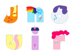 Size: 1284x974 | Tagged: safe, artist:ezekielzian, imported from derpibooru, applejack, fluttershy, pinkie pie, rainbow dash, rarity, twilight sparkle, alphabet, disney, disney junior, no pony, simple background, transparent background