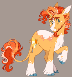 Size: 1268x1341 | Tagged: safe, artist:wanderingpegasus, imported from derpibooru, sunburst, pony, unicorn, alternate design, facial hair, goatee, leonine tail, male, raised hoof, smiling, solo, stallion, tail, unshorn fetlocks