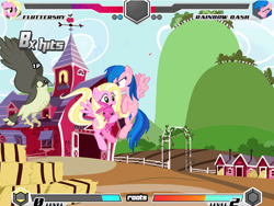Size: 636x479 | Tagged: safe, artist:fimroots, imported from derpibooru, firefly, fluttershy, lily, lily valley, rainbow dash, bird, fighting is magic, g4, palette swap, recolor, sweet apple acres