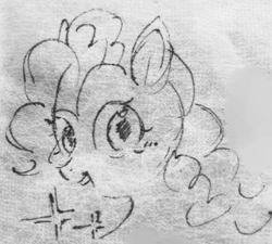 Size: 1620x1455 | Tagged: safe, artist:metaruscarlet, imported from derpibooru, pinkie pie, earth pony, pony, doodle, looking at you, open mouth, solo, traditional art