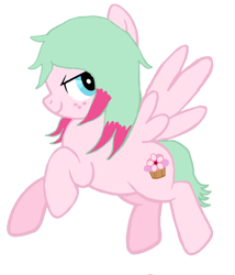Size: 828x966 | Tagged: safe, artist:star-is-nonbinary, derpibooru exclusive, imported from derpibooru, oc, oc:cherry cake, pegasus, pony, base used, female, magical lesbian spawn, mare, offspring, parent:blossomforth, parent:pinkie pie, parents:pinkieforth, raised hoof, simple background, transparent background