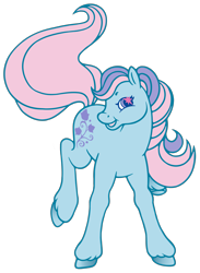 Size: 4033x5517 | Tagged: safe, artist:wtfponytime, imported from derpibooru, ivy, earth pony, pony, commission, g2, landing, simple background, solo, sparkly eyes, transparent background, unshorn fetlocks, wingding eyes