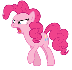 Size: 6898x6712 | Tagged: safe, artist:estories, imported from derpibooru, pinkie pie, earth pony, pony, angry, female, mare, simple background, solo, transparent background, unamused, vector