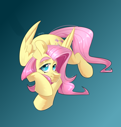 Size: 4000x4200 | Tagged: safe, artist:k0potb, imported from derpibooru, fluttershy, earth pony, pony, blue eyes, cute, female, gradient background, looking at you, pink hair, solo, wings