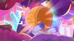 Size: 3072x1727 | Tagged: safe, imported from derpibooru, screencap, pony, unicorn, spoiler:g5, spoiler:my little pony: tell your tale, spoiler:tyts01e66, female, food, friday night food fight, g5, honey, magic, mare, my little pony: tell your tale, solo, telekinesis, unnamed character