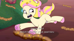 Size: 3072x1727 | Tagged: safe, imported from derpibooru, screencap, pony, unicorn, spoiler:g5, spoiler:my little pony: tell your tale, spoiler:tyts01e66, female, friday night food fight, g5, mare, my little pony: tell your tale, open mouth, solo, unnamed character