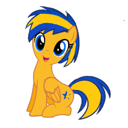 Size: 1000x1000 | Tagged: safe, artist:mlpfan3991, imported from derpibooru, oc, oc only, oc:flare spark, pegasus, cute, sitting, solo