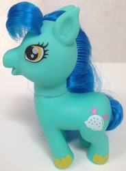 Size: 940x1280 | Tagged: safe, imported from derpibooru, earth pony, pony, bangs, bootleg, open mouth, photo, toy, yellow eyes