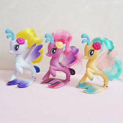 Size: 400x400 | Tagged: safe, imported from derpibooru, princess skystar, pony, seapony (g4), my little pony: the movie, aliexpress, bootleg, female, fins, not surprise, not twilight sparkle, photo, tail, tail fin, toy, trio