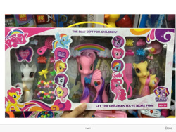 Size: 1024x768 | Tagged: safe, imported from derpibooru, applejack, fluttershy, pinkie pie, rainbow dash, rarity, twilight sparkle, pegasus, unicorn, alternate coat color, bootleg, bracelet, brush, comb, g3.5, g4, hairclip, hat, jewelry, my pretty pony (bootleg), photo, stock vector, wall eyed