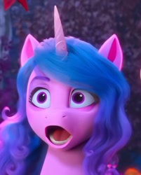 Size: 264x329 | Tagged: safe, imported from ponybooru, screencap, izzy moonbow, pony, unicorn, spoiler:g5, spoiler:my little pony: make your mark chapter 4, :o, bridlewoodstock, g5, meme, open mouth, reaction image, shocked, shocked expression, solo