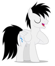 Size: 4000x4777 | Tagged: safe, artist:creedyboy124, imported from derpibooru, oc, oc only, oc:shane park, pegasus, eyes closed, male, open mouth, simple background, solo, stallion, transparent background