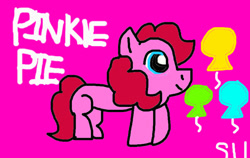 Size: 820x517 | Tagged: safe, artist:stacey-11, imported from derpibooru, pinkie pie, pony, 1000 hours in ms paint, balloon, drawing challenge, solo