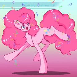 Size: 828x828 | Tagged: safe, artist:666nightdark, imported from derpibooru, pinkie pie, earth pony, pony, female, solo