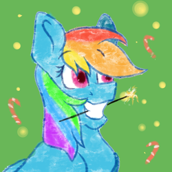 Size: 1280x1280 | Tagged: safe, artist:deadsmoke, imported from derpibooru, rainbow dash, pegasus, auction, christmas, commission, holiday, icon, new year, smiling, ych sketch, your character here