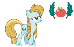 Size: 2753x1745 | Tagged: safe, artist:chanellscoco, imported from derpibooru, oc, oc only, oc:apple hoof, earth pony, pony, base used, blaze (coat marking), coat markings, facial markings, female, frown, mare, offspring, parent:applejack, parent:rockhoof, parents:rockjack, simple background, solo, transparent background, unshorn fetlocks