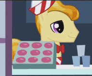 Size: 191x158 | Tagged: safe, edit, imported from derpibooru, screencap, pony, games ponies play, cinnamon bun, food, male, stallion, sugar glass, unnamed character, unnamed pony