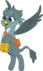 Size: 827x1381 | Tagged: safe, artist:prixy05, imported from derpibooru, gabby, griffon, female, g4, g4 to g5, g5, generation leap, my little pony: tell your tale, simple background, solo, spread wings, transparent background, vector, wings