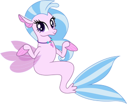 Size: 3662x3000 | Tagged: safe, artist:cloudy glow, imported from derpibooru, silverstream, seapony (g4), school daze, .ai available, simple background, solo, transparent background, vector