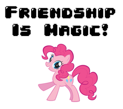 Size: 775x684 | Tagged: safe, artist:polygonical, edit, imported from derpibooru, pinkie pie, earth pony, pony, friendship is magic, season 1, 8-bit, female, g4, game boy, laughter song, mare, pose, simple background, solo, song cover, stock vector, white background