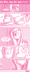 Size: 808x1920 | Tagged: dead source, safe, artist:flirtershy, imported from derpibooru, big macintosh, fluttershy, earth pony, pegasus, pony, barn, butt, comic, emanata, eyes on the prize, female, lying down, male, mare, meme, monochrome, onomatopoeia, plot, prone, ship:fluttermac, shipping, sleeping, sound effects, stallion, straight, the ass was fat, zzz