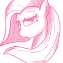 Size: 128x128 | Tagged: dead source, safe, artist:flirtershy, imported from derpibooru, fluttershy, pegasus, pony, avatar, bedroom eyes, bust, looking at you, monochrome, simple background, solo, white background