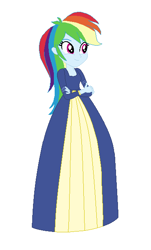Size: 384x636 | Tagged: safe, artist:cheerful9, artist:selenaede, imported from derpibooru, rainbow dash, human, equestria girls, alternate clothes, cinematic adventures, cinematic adventures 'sweeney todd: the demon barber of fleet street', clothes, crossed arms, dress, female, rainbow dash always dresses in style, smiling, solo, victorian, victorian dress
