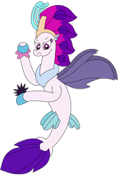 Size: 2080x3075 | Tagged: safe, artist:supahdonarudo, imported from derpibooru, queen novo, seapony (g4), starfish, my little pony: the movie, angry, holding, simple background, transparent background