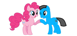 Size: 1350x642 | Tagged: safe, artist:williamsvenancio, imported from derpibooru, pinkie pie, oc, oc:william, earth pony, pony, 1000 hours in ms paint, canon x oc, female, male, shipping, simple background, straight, transparent background