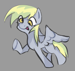 Size: 1053x1002 | Tagged: safe, artist:rennynation, edit, editor:strifesnout, derpy hooves, pegasus, pony, female, gray background, simple background, solo