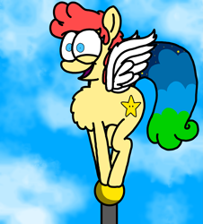 Size: 3023x3351 | Tagged: safe, artist:professorventurer, imported from derpibooru, oc, oc:power star, flagpole, raised tail, rule 85, super mario 64, super mario bros., tail