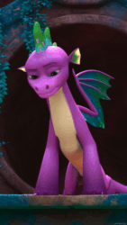 Size: 1080x1920 | Tagged: safe, imported from derpibooru, screencap, spike, dragon, spoiler:g5, spoiler:my little pony: make your mark chapter 6, spoiler:mymc06e01, animated, dragon lord spike, g5, gif, male, my little pony: make your mark, my little pony: make your mark chapter 6, solo, spike (g5), yawn