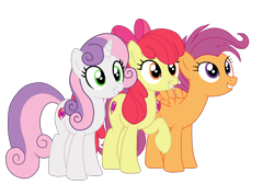 Size: 2500x1794 | Tagged: safe, artist:gmaplay, imported from derpibooru, apple bloom, scootaloo, sweetie belle, earth pony, pegasus, pony, unicorn, growing up is hard to do, adorabloom, apple bloom's bow, bow, cute, cutealoo, diasweetes, hair bow, older, older apple bloom, older scootaloo, older sweetie belle, simple background, transparent background