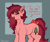 Size: 1648x1390 | Tagged: safe, artist:reddthebat, imported from derpibooru, oc, oc only, oc:red woods, earth pony, pony, bow, chest freckles, dialogue, female, freckles, lidded eyes, mare, open mouth, open smile, smiling, solo, tail, tail bow, talking to viewer