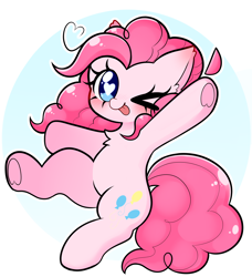 Size: 2332x2560 | Tagged: safe, artist:arwencuack, imported from derpibooru, pinkie pie, earth pony, pony, chibi, heart, heart eyes, solo, wingding eyes