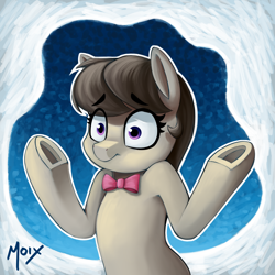 Size: 4000x4000 | Tagged: safe, artist:supermoix, imported from derpibooru, octavia melody, earth pony, pony, semi-anthro, abstract background, confused, cute, female, high res, mare, shrug, solo